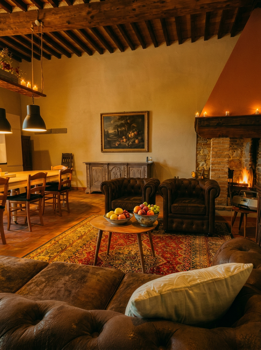 Ground floor living room with fireplace
